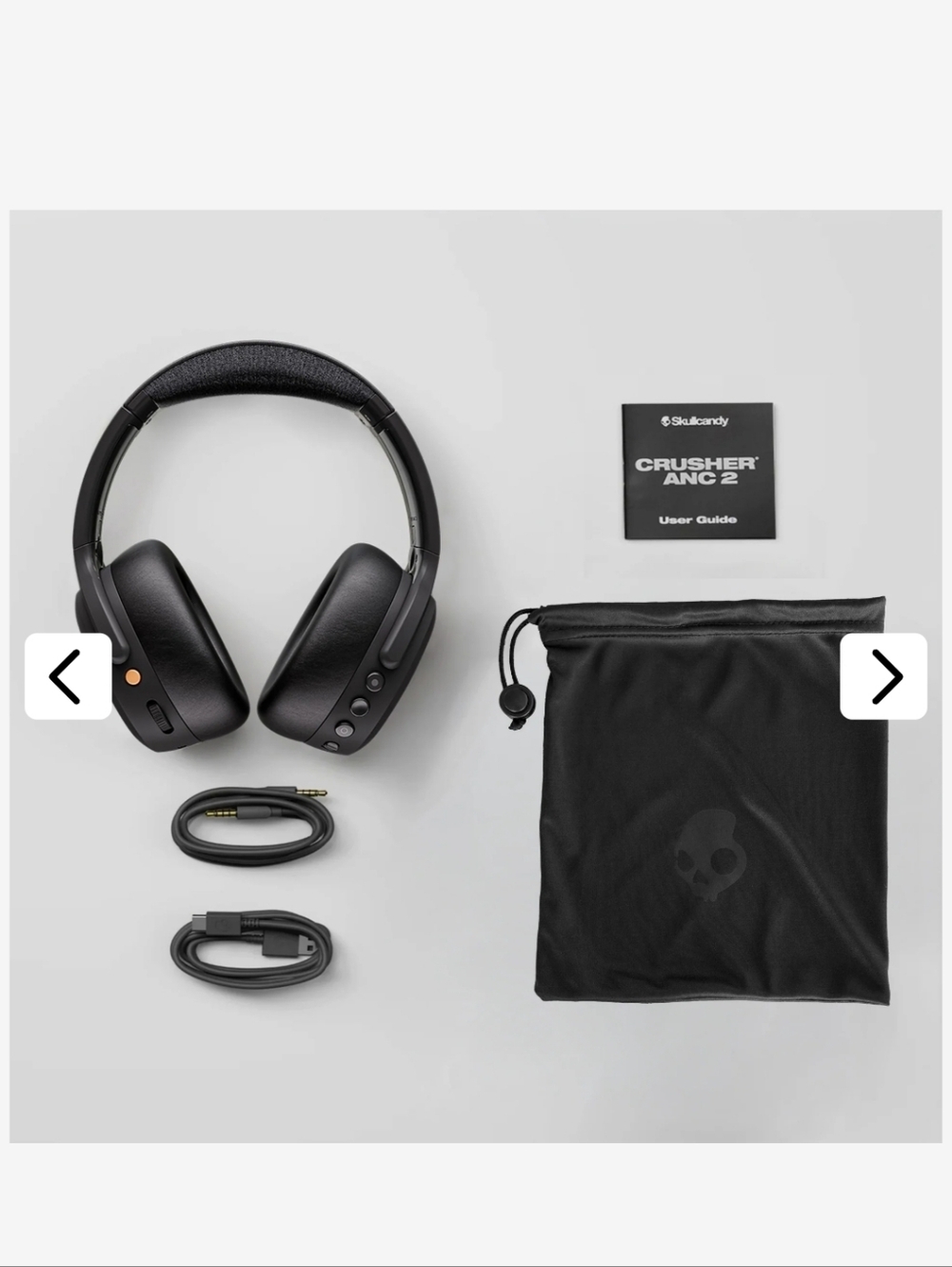 Skullcandy ANC Crusher Black Wireless Headphones with Carry Pouch - Picture 7 of 8